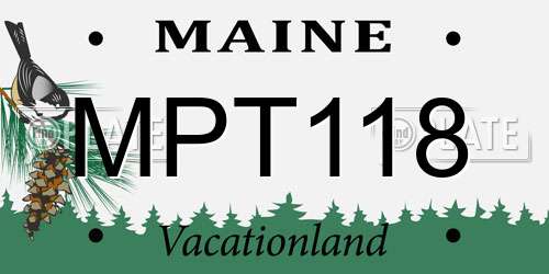 MPT118 Maine License Plate