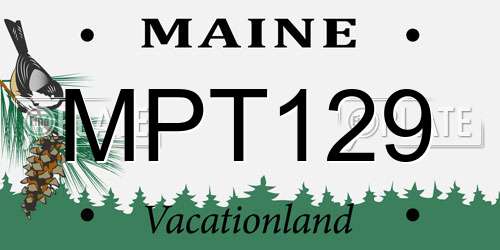 MPT129 Maine License Plate