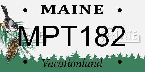 MPT182 Maine License Plate