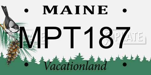 MPT187 Maine License Plate