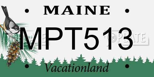 MPT513 Maine License Plate