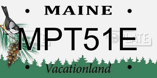 MPT51E Maine License Plate