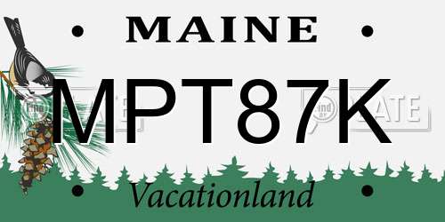 MPT87K Maine License Plate