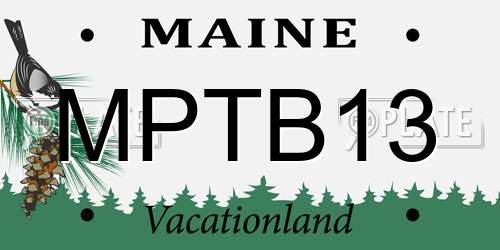 MPTB13 Maine License Plate