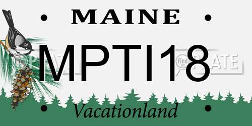 MPTI18 Maine License Plate