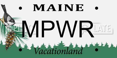 MPWR Maine License Plate