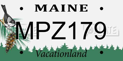 MPZ179 Maine License Plate