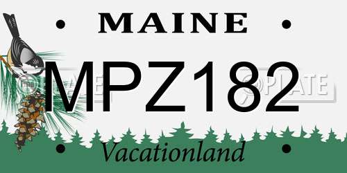 MPZ182 Maine License Plate
