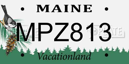 MPZ813 Maine License Plate