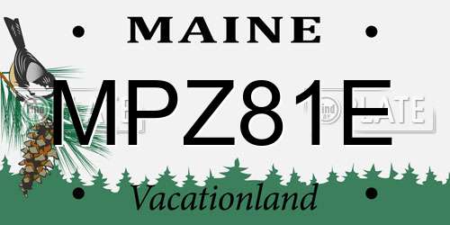 MPZ81E Maine License Plate