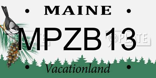 MPZB13 Maine License Plate