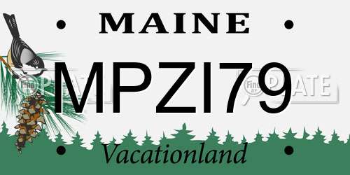 MPZI79 Maine License Plate