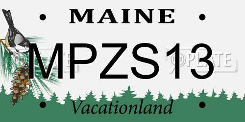 MPZS13 Maine License Plate