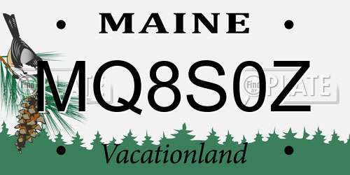 MQ8S0Z Maine License Plate