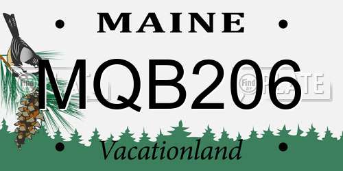 MQB206 Maine License Plate