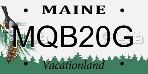 MQB20G Maine License Plate