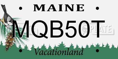 MQB50T Maine License Plate