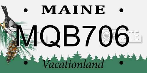 MQB706 Maine License Plate