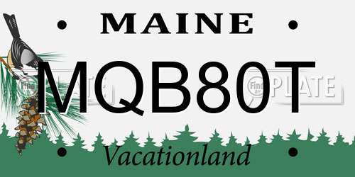 MQB80T Maine License Plate
