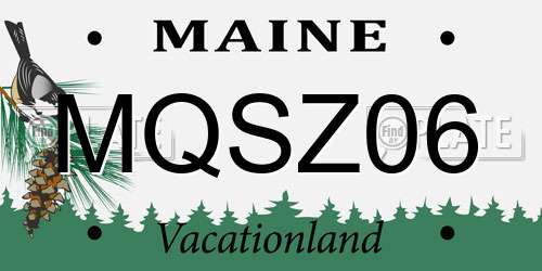 MQSZ06 Maine License Plate