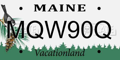MQW90Q Maine License Plate