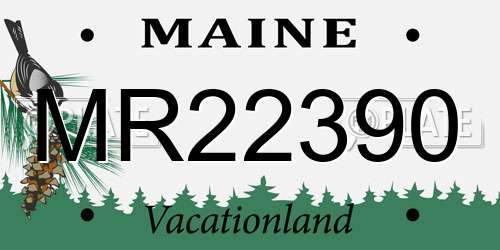 MR22390 Maine License Plate