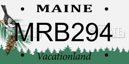 MRB294 Maine License Plate