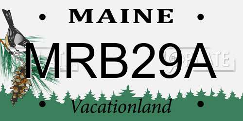 MRB29A Maine License Plate