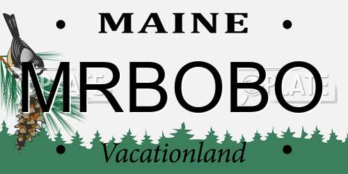 MRBOBO Maine License Plate