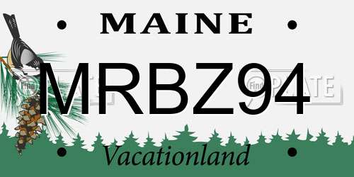 MRBZ94 Maine License Plate