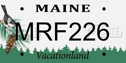 MRF226 Maine License Plate