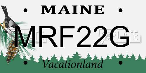 MRF22G Maine License Plate