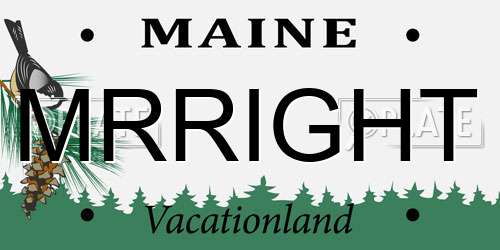 MRRIGHT Maine License Plate