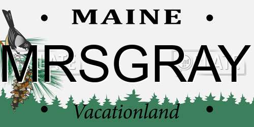 MRSGRAY Maine License Plate