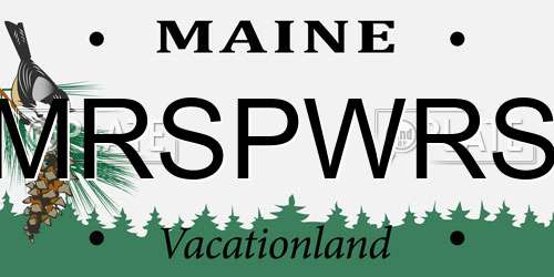 MRSPWRS Maine License Plate