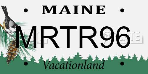 MRTR96 Maine License Plate