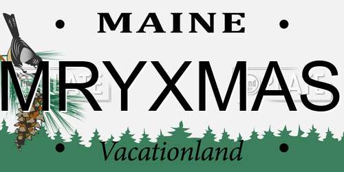 MRYXMAS Maine License Plate