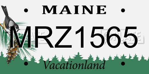 MRZ1565 Maine License Plate
