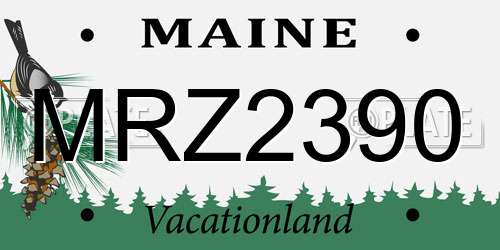 MRZ2390 Maine License Plate