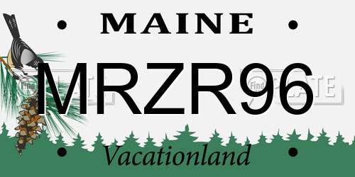 MRZR96 Maine License Plate