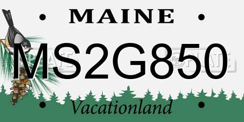 MS2G850 Maine License Plate