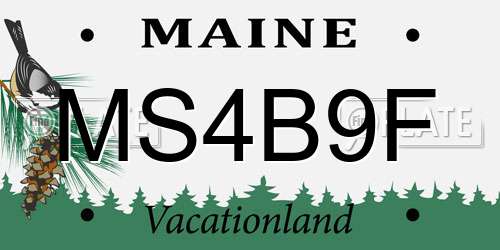MS4B9F Maine License Plate