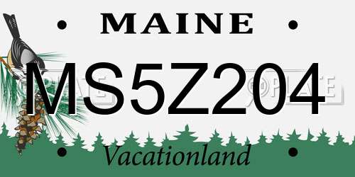 MS5Z204 Maine License Plate