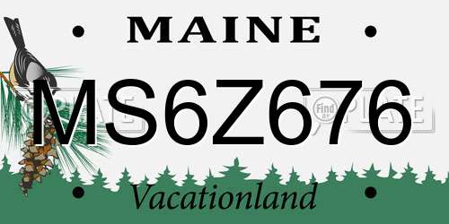 MS6Z676 Maine License Plate