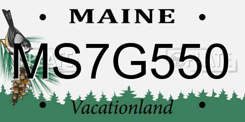 MS7G550 Maine License Plate