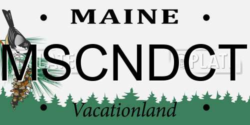 MSCNDCT Maine License Plate