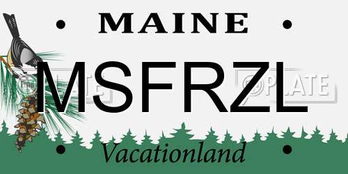 MSFRZL Maine License Plate