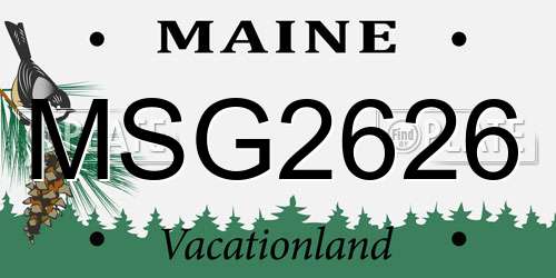 MSG2626 Maine License Plate