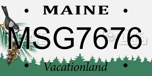 MSG7676 Maine License Plate