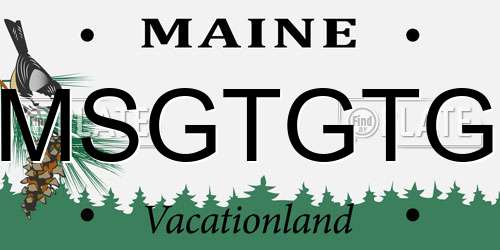 MSGTGTG Maine License Plate